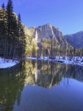 Yosemite Falls Reflected in Merced River, Yosemite National Park, California, Usa Photographic Print by Jamie & Judy Wild