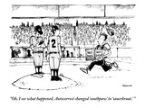 "Oh, I see what happened. Autocorrect changed 'southpaw' to 'sauerkraut.'" - New Yorker Cartoon Premium Giclee Print by Corey Pandolph