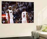 Miami, FL - June 21:  Miami Heat and Oklahoma City Thunder Game Five, LeBron James and Dwyane Wade Reproduction murale géante par Ronald Martinez