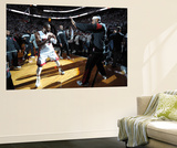 Miami, FL - June 21:  Miami Heat and Oklahoma City Thunder Game Five, Dwyane Wade and LeBron James Wall Mural by Andrew Bernstein