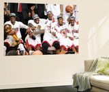 Miami, FL - June 21:  Miami Heat and Oklahoma City Thunder Game Five, Dwyane Wade, LeBron James, Ch Posters by Joe Murphy