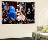 Miami, FL - June 21:  Miami Heat and Oklahoma City Thunder Game Five, LeBron James and Kevin Durant Poster by Ronald Martinez