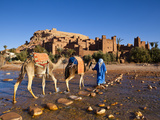 Camel Driver, Ait Benhaddou, Atlas Mountains, Morocco, Mr Fotografisk tryk af Doug Pearson Camel Driver, Ait Benhaddou, Atlas Mountains, Morocco, Mr Fotografisk tryk af Doug Pearson