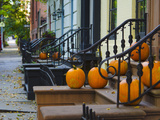 USA, New York, Brooklyn, Brooklyn Heights, Halloween Pumpkins Photographic Print by Alan Copson