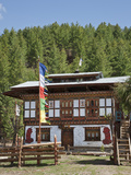A Typical Bhutanese House with Phalluses Painted on the Walls, Reminder of a Favourite 15th Century Photographic Print by Nigel Pavitt