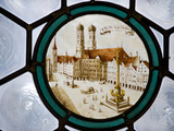 Germany, Bavaria, Munich, Detail of Stained Glass Window Depicting Fraenkirche from Marienplatz, in Photographic Print by John Warburton-lee