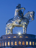 Mongolia, Tov Province, Tsonjin Boldog, a 40M Tall Statue of Genghis Khan on Horseback Stands on To Photographic Print by Nick Ledger