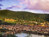 Germany, Bavaria, Heidelberg, Overview of Alte Brucke and the River Neckar Photographic Print by Shaun Egan