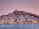 Spain, Balearic Islands, Ibiza, View of Ibiza Old Town (UNESCO Site), and Dalt Vila Photographic Print by Michele Falzone