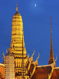 Thailand, Bangkok, Grand Palace, Wat Phra Kaeo at Night Photographic Print by Shaun Egan