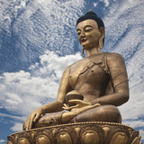 New 'Vajra Throne' Buddha Dordenma on a Hilltop Overlooking Thimphu, Chinese-Made 169-Foot-High Gol Photographic Print by Nigel Pavitt
