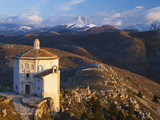 Italy, Abruzzo, Rocca Calascio, the Church of Santa Maria Della Pieta at Sunrise Photographic Print by Nick Ledger