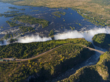 Zimbabwe, Victoria Falls, an Aerial View from Above the Falls Fotografisk tryk af Nick Ledger