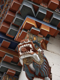 The Architectural Corner Detail of Roof of New Temple Near Kurjey Lhakhang with a Carving of Dragon Photographic Print by Nigel Pavitt