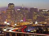 Skyline and Skyscrapers Seen from Protrero Hill with Traffic on Highway I-280, San Francisco, Calif Photographic Print by Gavin Hellier