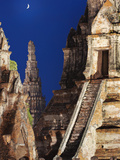 Thailand, Ayutthaya, Wat Chai Watthanaram at Dusk Photographic Print by Shaun Egan