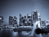 Singapore, Merlion Park and Singapore Skyline Photographic Print by Michele Falzone
