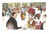 Cafe with Tango Dancers Limited Edition by Edward Plunkett