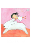 Fairy on Hare Art by Carla Sonheim
