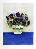 Purple Pansies in Cup Limited Edition by Mary Faulconer
