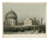 Baptistry, Cathedral &Leaning Tower Posters by William Henry Bartlett