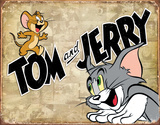 Tom & Jerry Retro Panels Plaque en métal