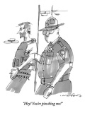 "Hey! You're pinching me!" - New Yorker Cartoon Premium Giclee Print by Michael Crawford
