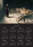 Daniel in the Lions Den, Mezzotint by J. B. Pratt, with Hand Colouring Print by Briton Rivière