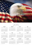 Bald Eagle Head and American Flag Print by Joseph Sohm