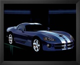 Dodge Viper Blue Car Art Print Poster Print