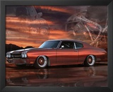 1975 Chevy Chevelle Red Car Art Print Poster Art