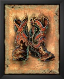 Old West Memorabilia Cowboy Boots Art Print Poster Posters