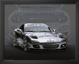 1995 Mazda RX7 Silver Car Art Print Poster Poster
