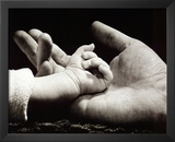 Sarah in Her Dad's Hand Prints