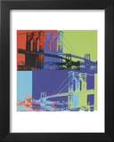 Brooklyn Bridge, c.1983 (Orange, Blue, Lime) Posters by Andy Warhol