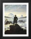 Caspar Friedrich (Wanderer Above the Sea of Fog) Art Poster Print Print