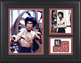 Bruce Lee "The Dragon" framed presentation with two photos Framed Memorabilia