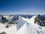 The Summit of the 4000 Meter Peak of Mont Blanc Du Tacul Above Chamonix France Photographie par Ashley Cooper