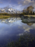 Grand Tetons from Schwabacher Landing on the Snake River at Sunrise, Grand Teton National Park Photographic Print by David Cobb