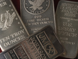 10 Ounce Silver Bars Photographic Print by Jeff Daly