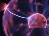 Finger Touching Plasma Lamp Photographic Print by Jeff Daly