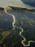 Aerial Image of a Meandering Stream, Glacier Bay National Park, Alaska, USA Photographie par Gerald & Buff Corsi