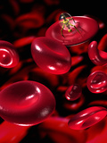 Nanorobot Attaches Itself to a Red Blood Cell Ready to Inject Medicine into It Photographic Print by Victor Habbick