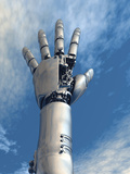 Conceptual Illustration of a Robot Arm Reaching Upward Photographic Print by Victor Habbick