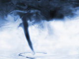 Illustration of a Waterspout in Action with Some Electrical Discharge in the Clouds Photographic Print by Victor Habbick