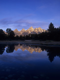 Teton Range Mirrored on a Beaver Pond Along the Snake River, Grand Tetons National Park, Wyoming Photographic Print by Adam Jones