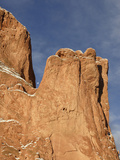 Sandstone Fins in the Garden of the Gods Cradle the Setting Moon on a Winter Morning Photographic Print by Don Grall