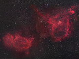 Heart and Soul Nebulae in Cassiopeia, Ici805 and Ici848 Photographie par Robert Gendler
