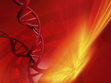 Conceptual Image Containing 3D Render of Human DNA Helix Within a Fantasy Background Photographic Print by Victor Habbick