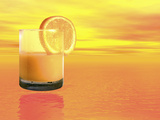 Conceptual Illustration of a Healthy Orange Juice Drink Fotografie-Druck von Victor Habbick